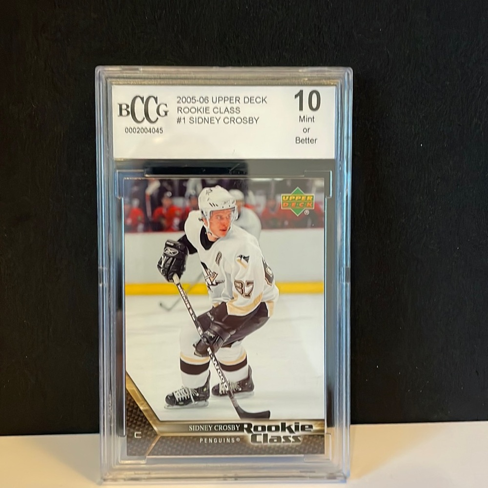 2005-06 Upper Deck Rookie Class #1 Sidney Crosby Rookie Card Graded BCCG 10 Mint